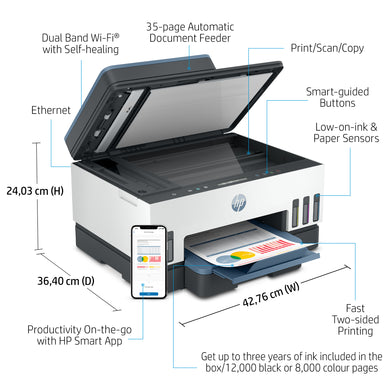 HP Smart Tank 7306 All-in-One Printer met 3 jaar inkt