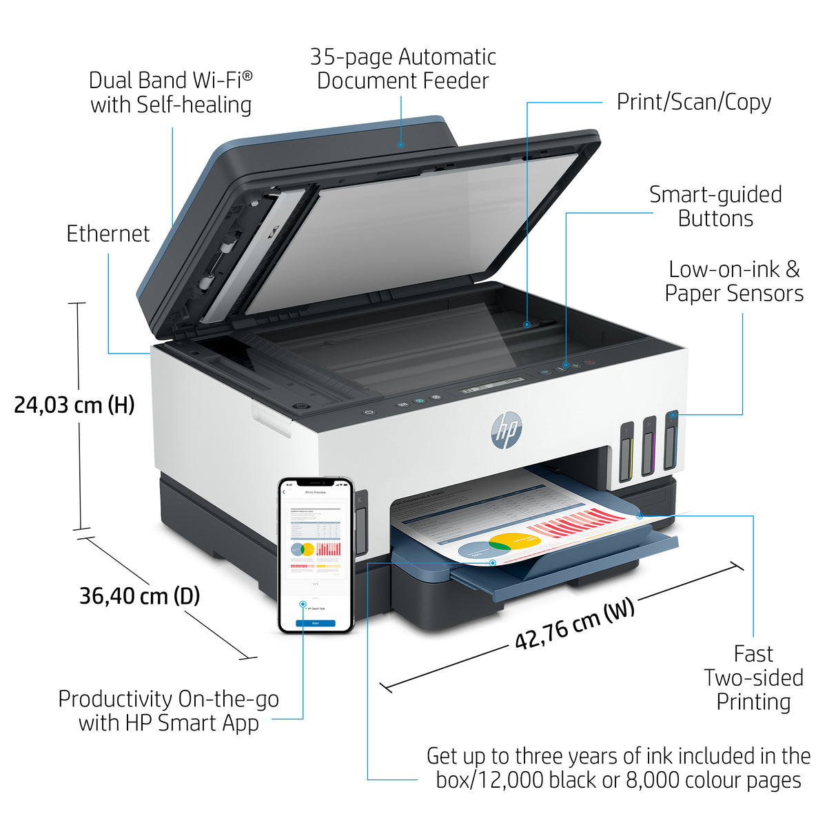 HP Smart Tank 7306 All-in-One Printer met 3 jaar inkt