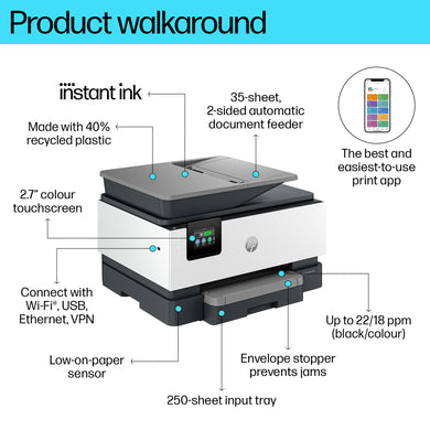 HP OfficeJet Pro 9122e All-in-One Printer 403X7B#629 - Kleur, 22 ppm