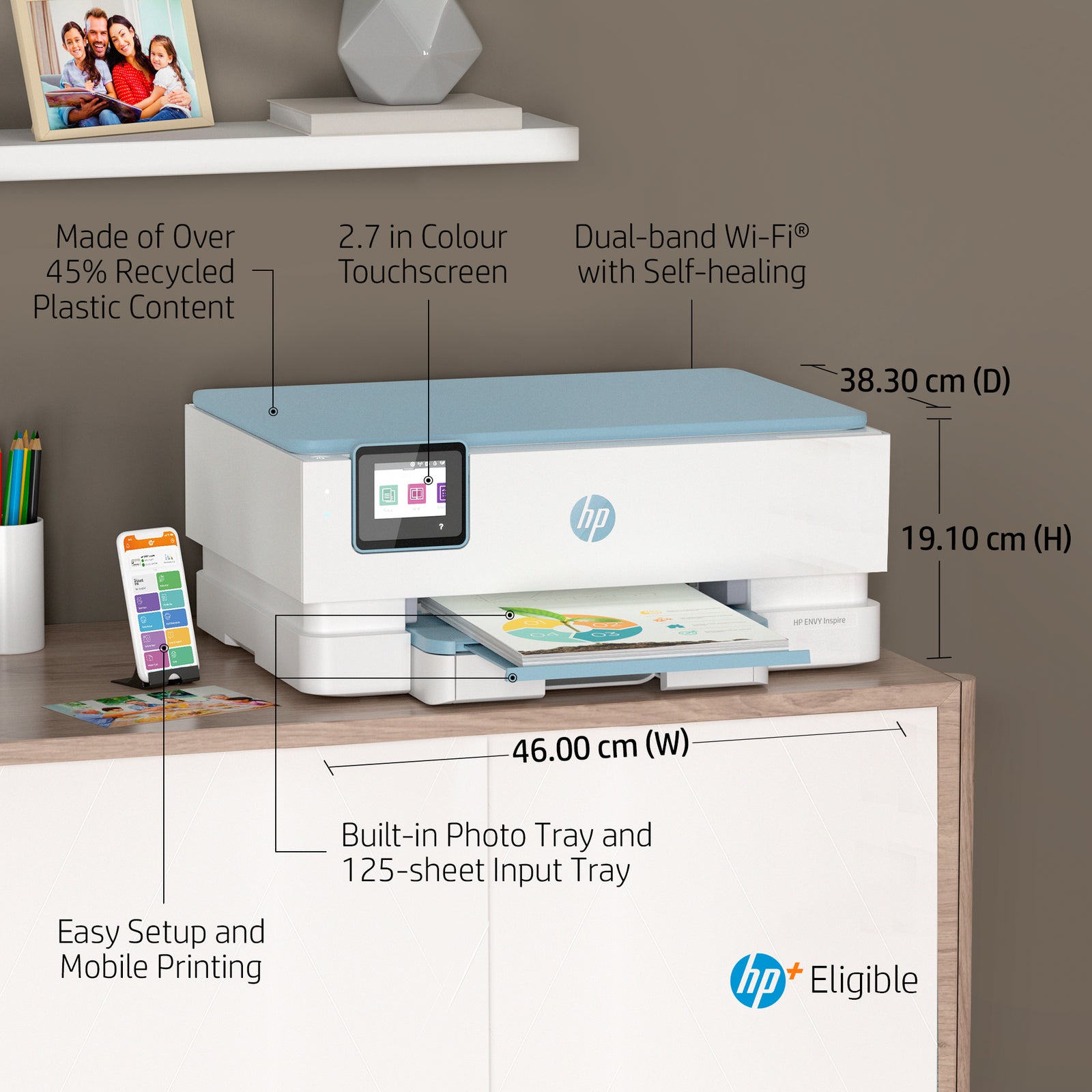 HP ENVY Inspire 7221e All-in-One Printer - Draadloos, Dubbelzijdig