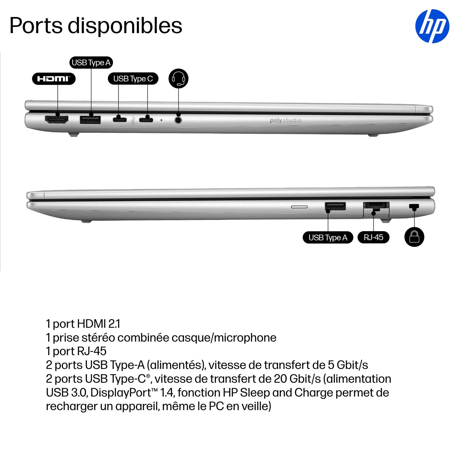 HP ProBook 4 G1i 16" Intel Core Ultra 7 255H 32GB 1TB SSD AZERTY B9YS0ET#ABF