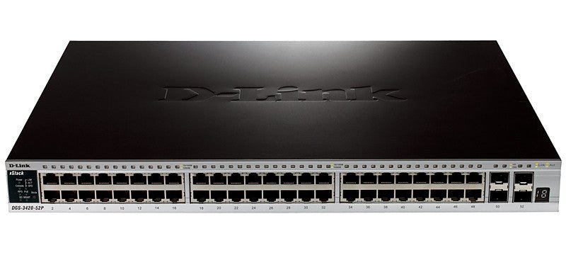 D - Link DGS - 3420 - 52P netwerk - switch Managed L2 Power over Ethernet (PoE) Zwart DGS - 3420 - 52P - Compridis
