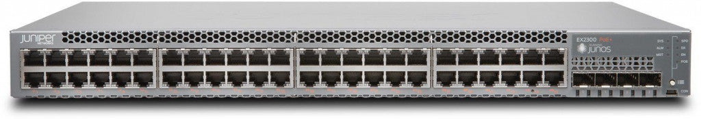Juniper EX2300-48P commutateur réseau Géré L2/L4 Gigabit Ethernet (10/100/1000) Connexion Ethernet, supportant l'alimentation via ce port (PoE) 1U Noir EX2300-48P