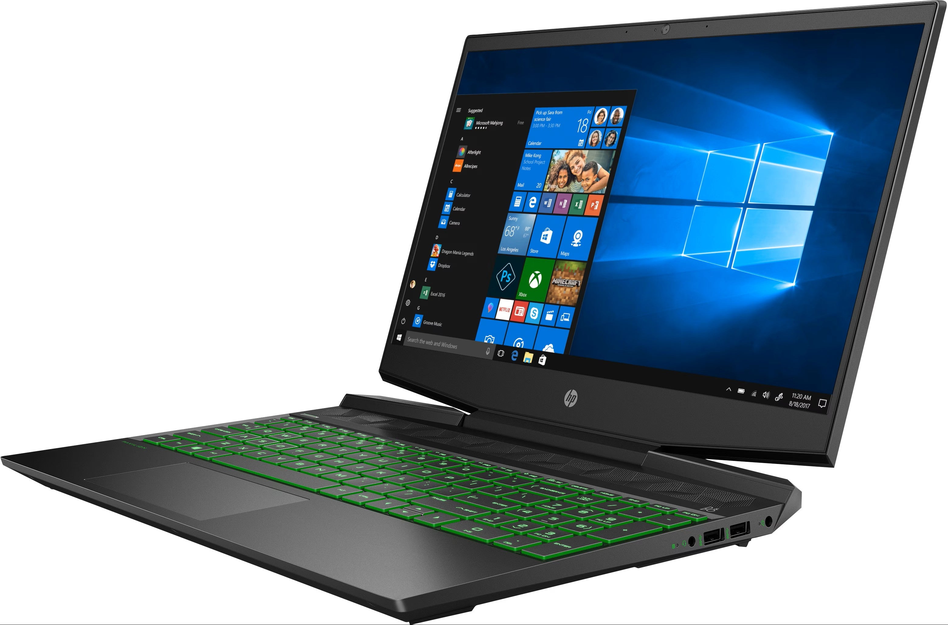 HP Pavilion i5-9300H 16GB/512GB/15,6" GTX 1650 Groen) 15,6" Duits toetsenbord 7DJ89EA#ABD