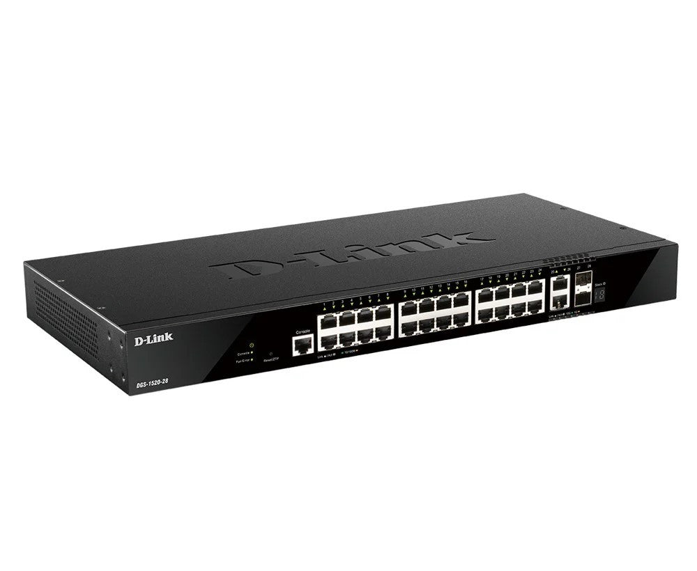 D-Link DGS-1520-28/E commutateur réseau Géré L3 10G Ethernet (100/1000/10000) 1U Noir DGS-1520-28/E