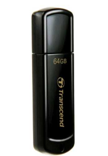 TRANSCEND 64GB USB 2.0-pendrive, klassiek zwart TS64GJF350
