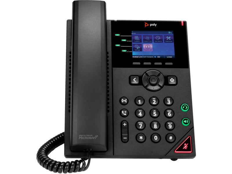 Poly OBi VVX 250 4‑LINE IP Phone and PoE-enabled 89B58AA