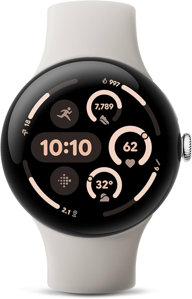 Google Pixel Watch 3 AMOLED 45 mm Numérique Écran tactile Argent Wifi GPS (satellite) GA05736-DE