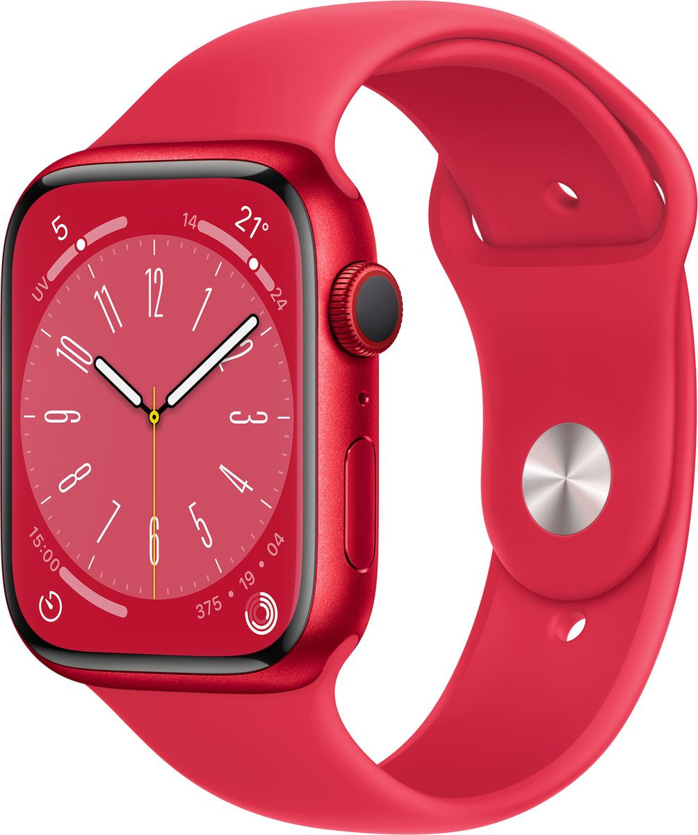 Apple Watch Series 8 OLED 45 mm Digitaal 396 x 484 Pixels Touchscreen 4G Rood Wifi GPS MNKA3TY/A