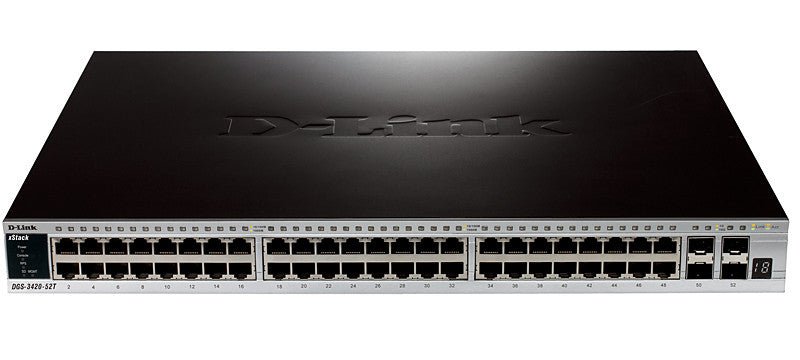 D - LINK 48 - poorts 10/100/1000MBPS netwerkswitch Managed L2 Zwart DGS - 3420 - 52T - Compridis