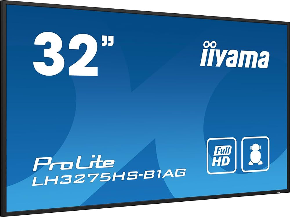iiyama LH3275HS-B1AG Signage Display Digital signage flat panel 80 cm (31.5") LCD Wi-Fi 500 cd/m² Full HD Black Built-in processor Android 11 24/7 LH3275HS-B1AG