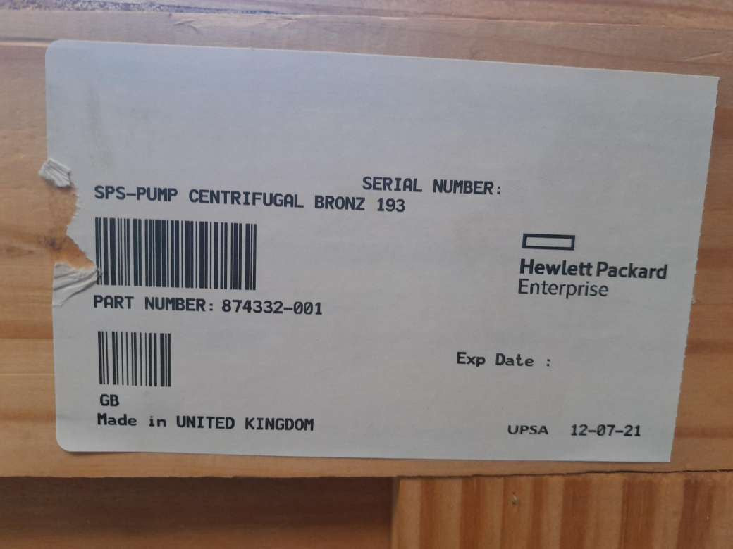 HP Centrifugal Bronz 193050 189688 Scot Pump + motor 36G687S040G1 874332-001