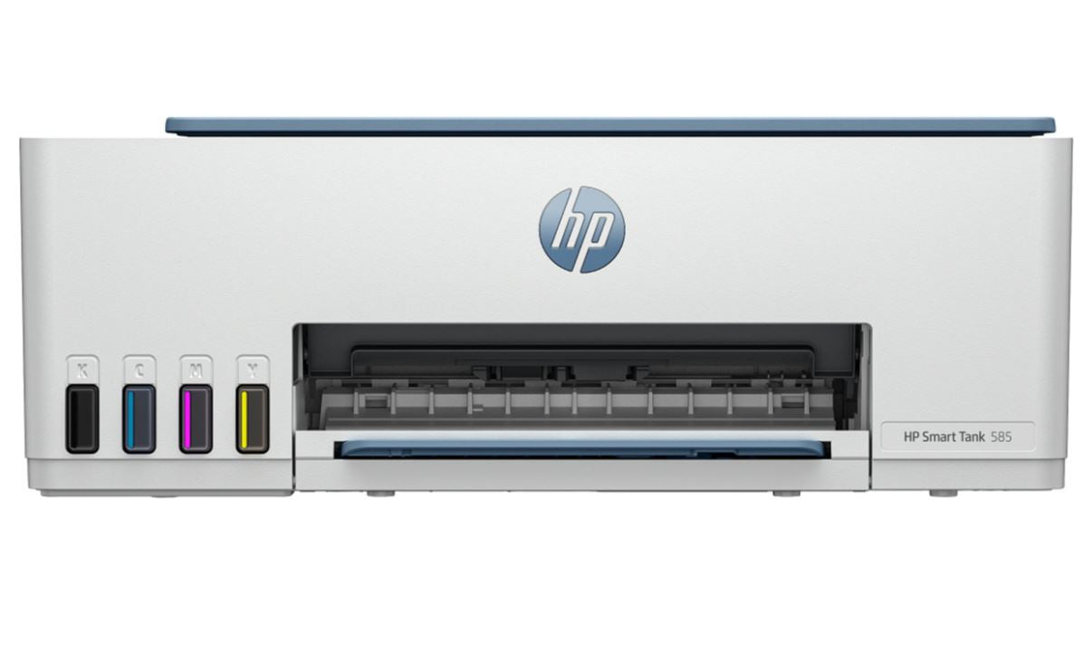 HP Smart Tank 585 All-in-One Printer, Home and home office, Print, copy, scan, Wireless; High-volume printer tank; Print from phone or tablet; Scan to PDF 1F3Y4A#671