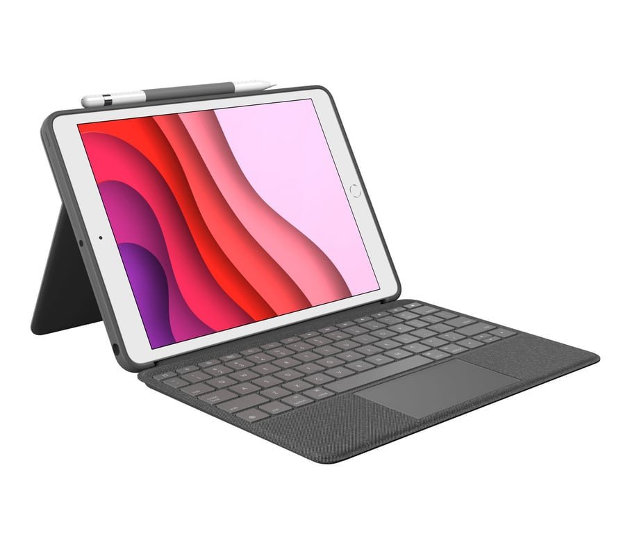 LOGITECH Combo Touch Graphite voor iPad (7e generatie) QWERTY VK 920 - 009629 - Compridis