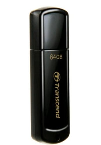 TRANSCEND 64GB USB 2.0-pendrive, klassiek zwart TS64GJF350 - Compridis