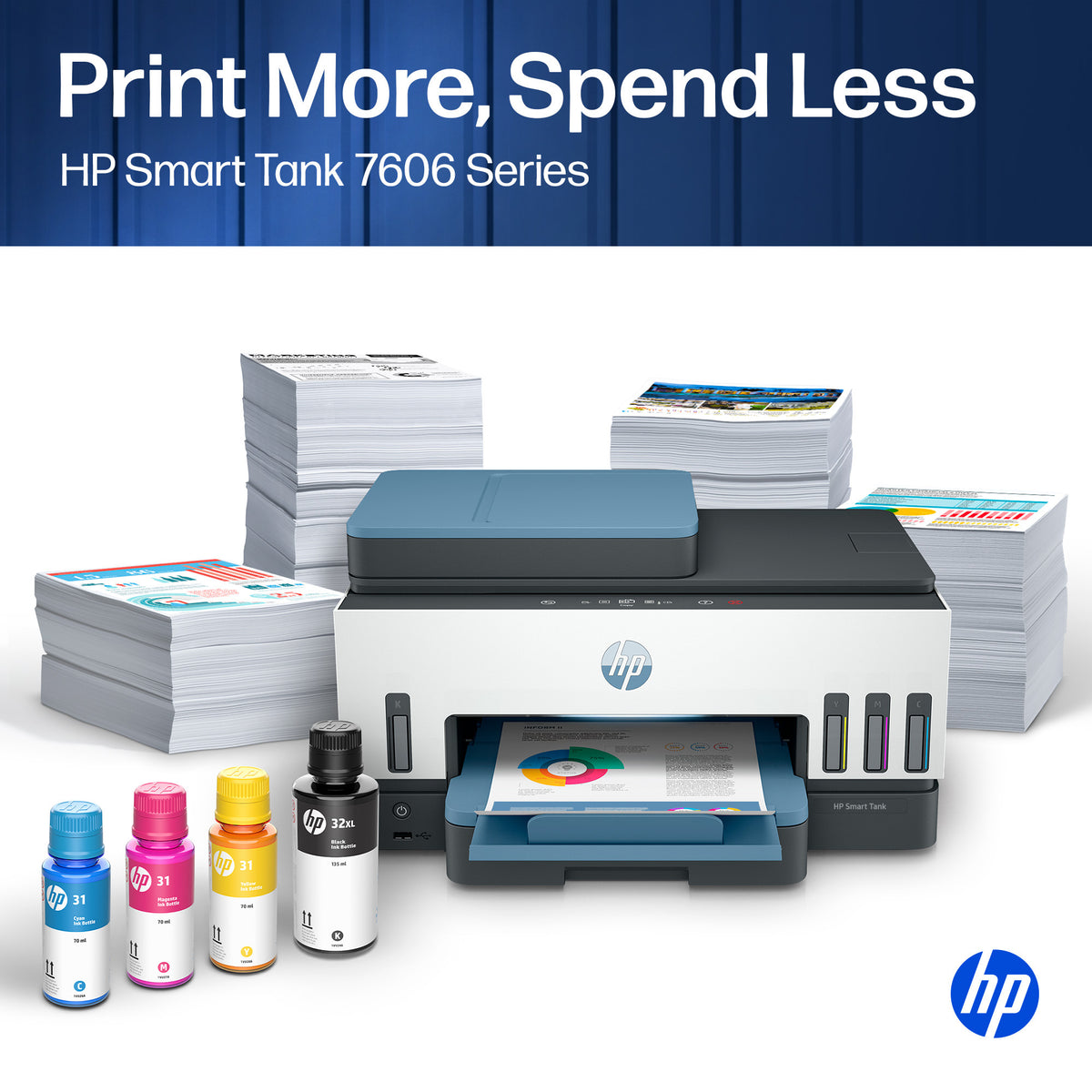 HP Smart Tank 7606 All-in-One Printer met touchscreen en draadloze connectiviteit