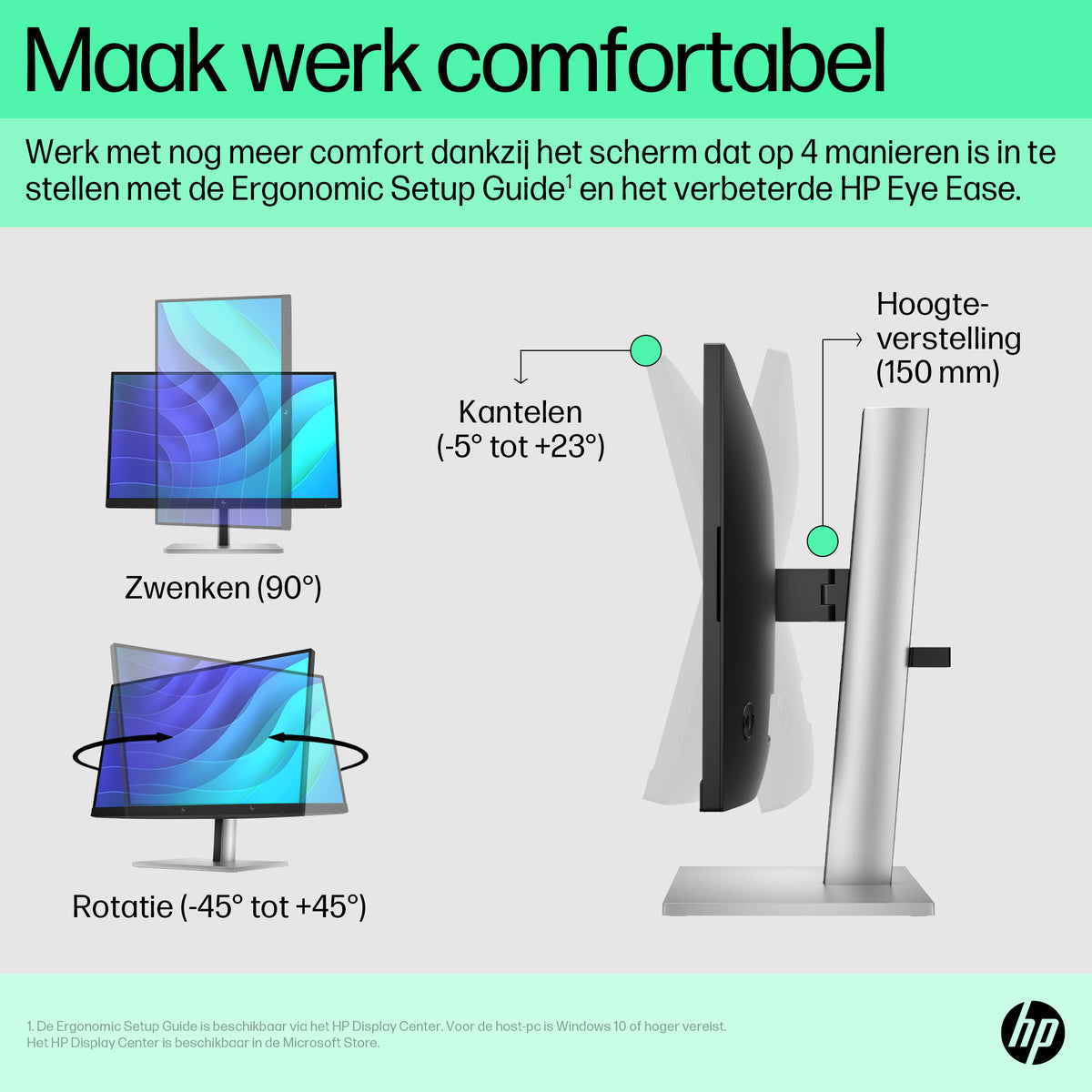 HP E22 G5 6N4E8AA 21,5” FHD IPS 75Hz Monitor – Zwart/Zilver