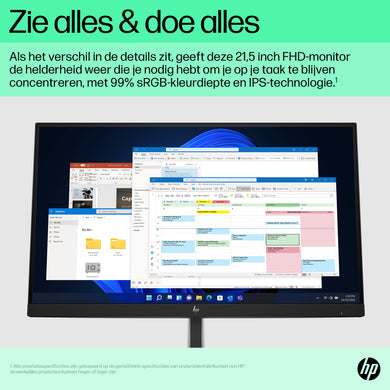 HP E22 G5 6N4E8AA 21,5” FHD IPS 75Hz Monitor – Zwart/Zilver