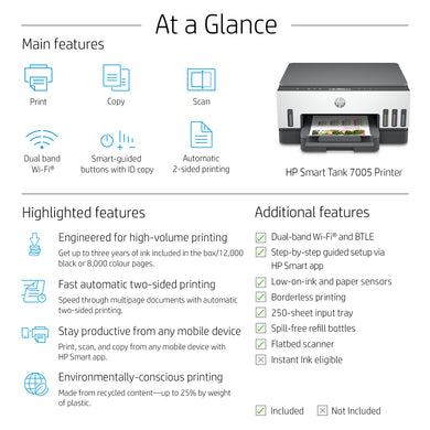 HP Smart Tank 7005 All-in-One Printer met 3 jaar inkt