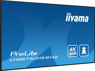 iiyama LH8675UHS - B1AG beeldkrant Digitale signage flatscreen 2,17 m (85.6") LCD Wifi 500 cd/m² 4K Ultra HD Zwart Type processor Android 11 24/7 LH8675UHS - B1AG - Compridis