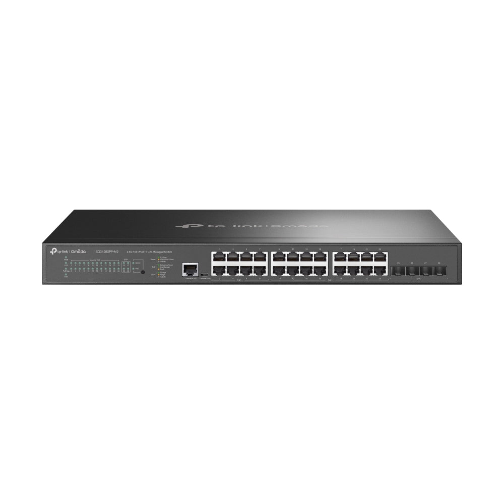 JetStream 24-Port 2.5GBASE-T and 4-Port 10GE SFP+ L2+ Managed Switch with 16-Port PoE+ & 8-Port PoE++