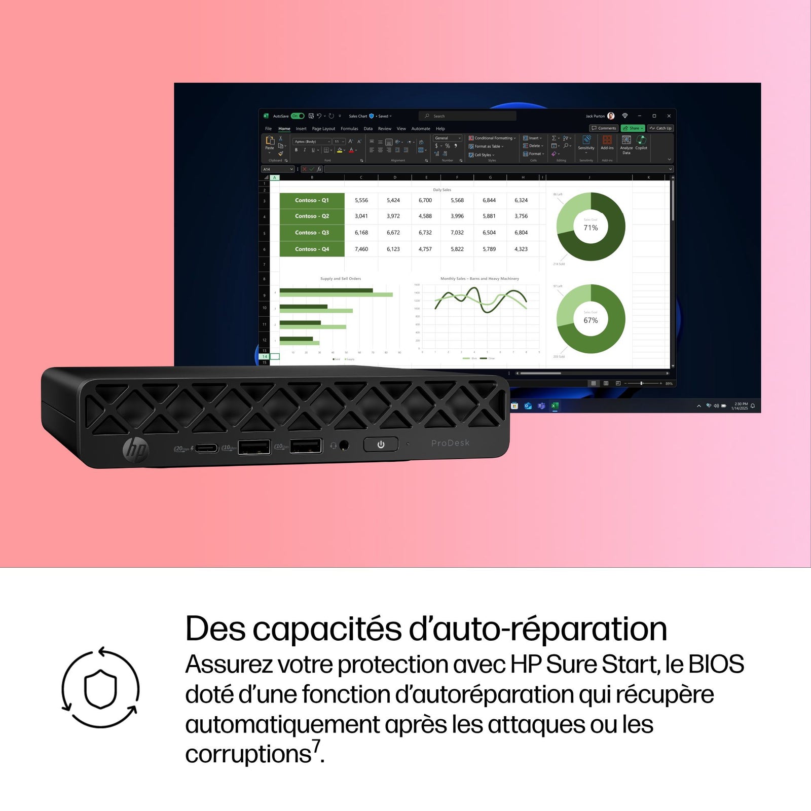 HP ProDesk 4 Mini G1i U5 225T 32GB 1TB AZERTY Zwart
