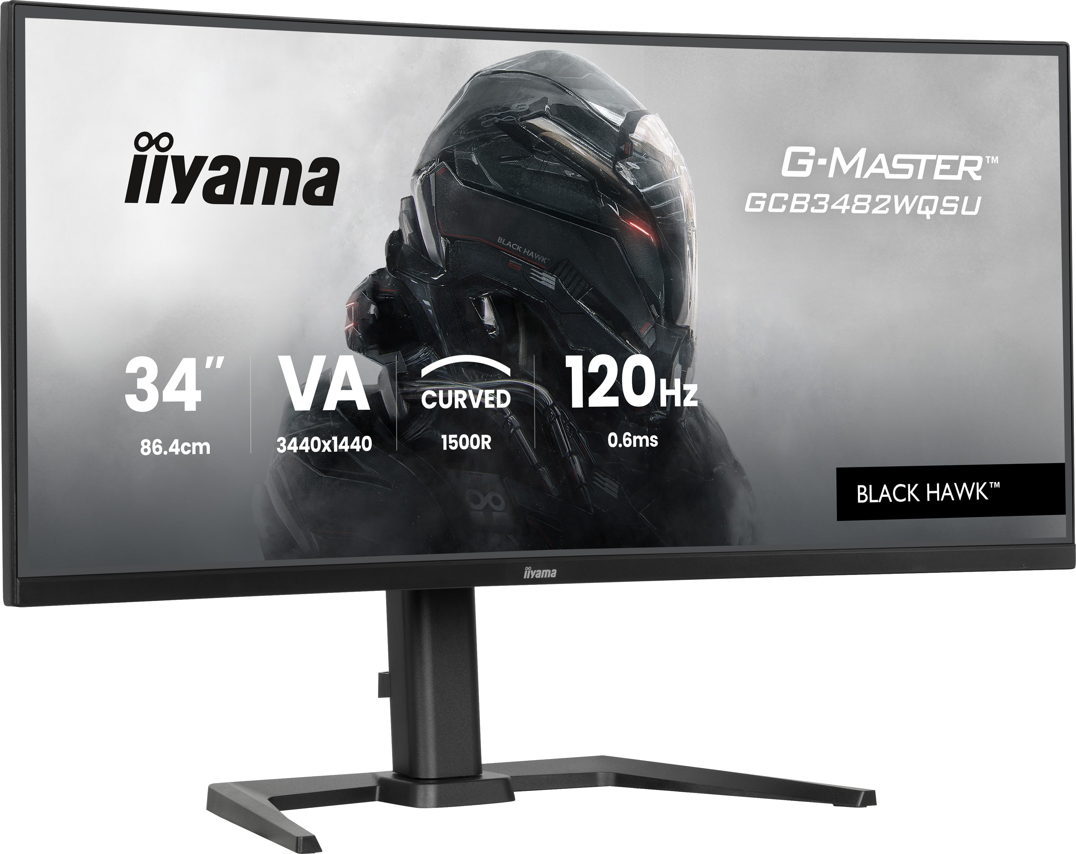 G-Master Black Hawk - 34 inch Ultra Wide Quad HD Curved Monitor - 1440x3440 GCB3482WQSU-B1