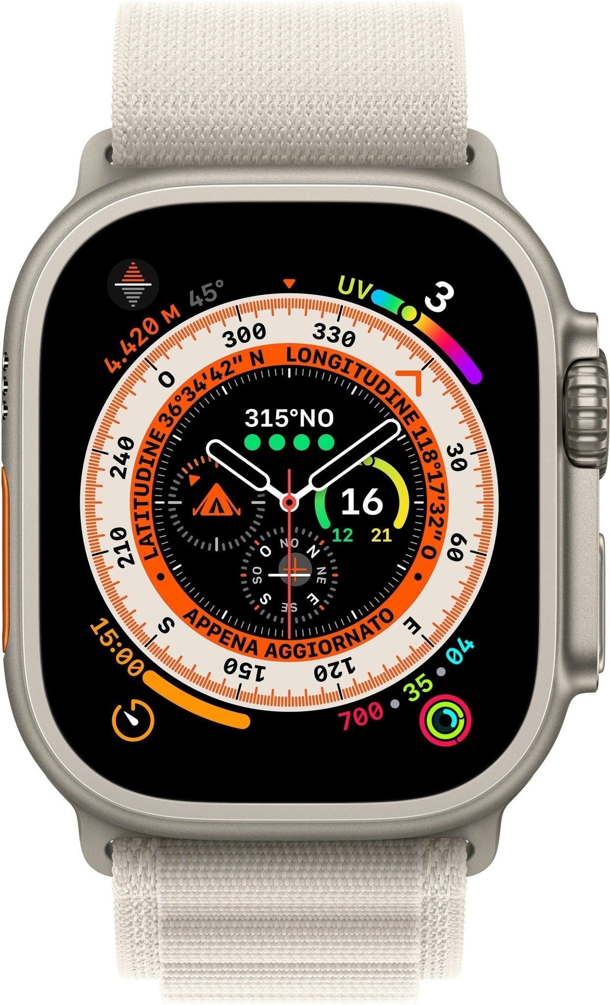 APPLE Watch Ultra GPS + Cell Titanium Starlight Alpine Loop 49mm M MQFR3FD/A - Compridis