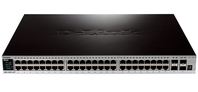 D-Link DGS-3420-52P netwerk-switch Managed L2 Power over Ethernet (PoE) Zwart DGS-3420-52P - Compridis