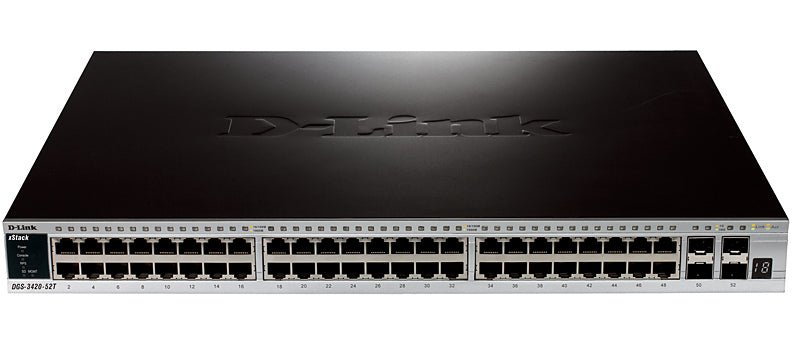 D-Link DGS-3420-52T netwerk-switch Managed L2 Zwart DGS-3420-52T - Compridis