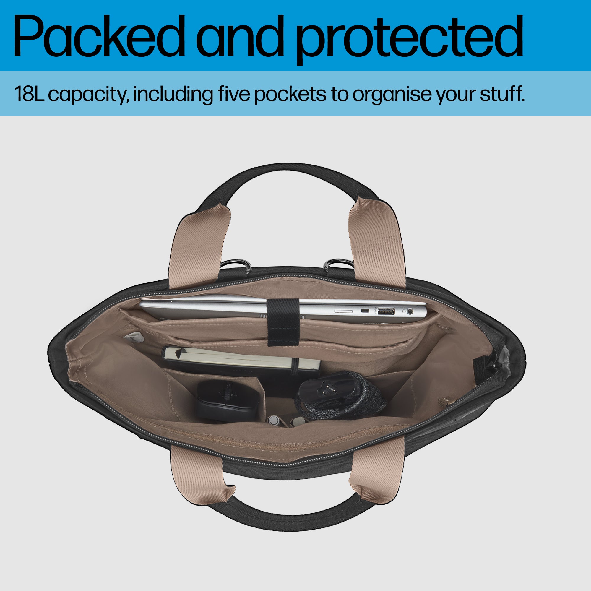 HP 14-inch Convertible Laptop Backpack Tote 9C2H1AA