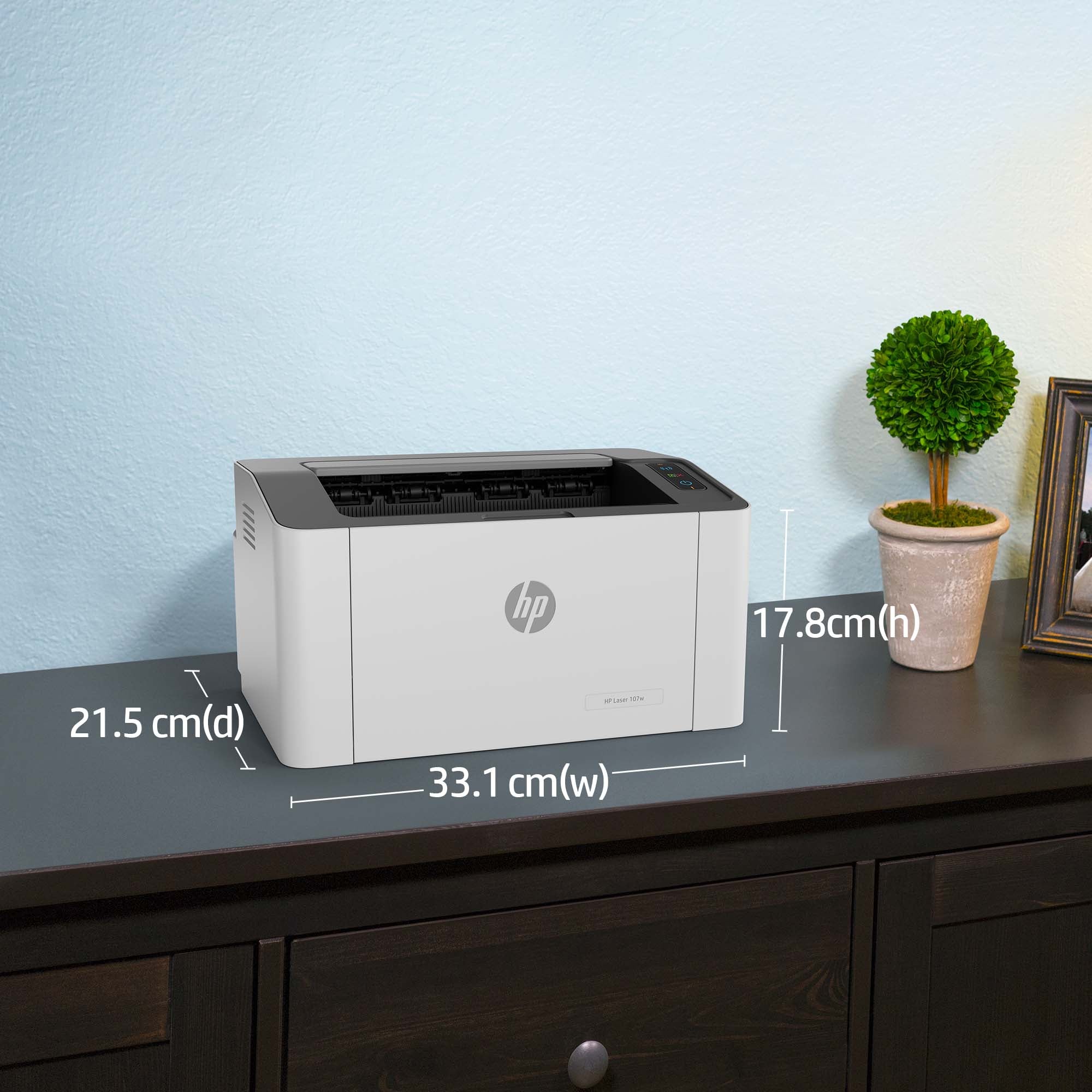 HP Laser 107w Wireless Black and white Printer, Duplex 209U7A#B19