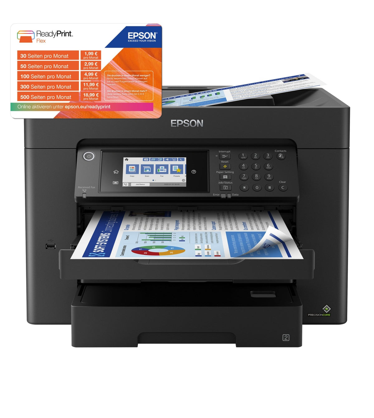 Epson WorkForce WF-7840DTWF A3+ All-in-One | 25 ppm Zwart / 12 ppm Kleur – Zwart - Compridis