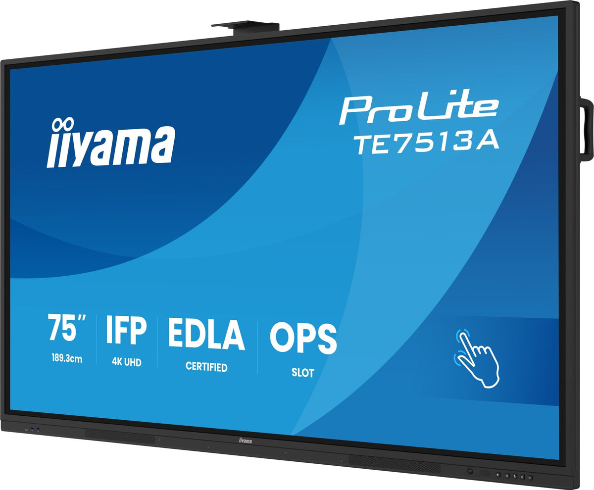 iiyama TE7513A-B1AG beeldkrant Interactief flatscreen 190,5 cm (75") Wifi 500 cd/m² 4K Ultra HD Zwart Touchscreen Type processor Android 18/7 TE7513A-B1AG - Compridis