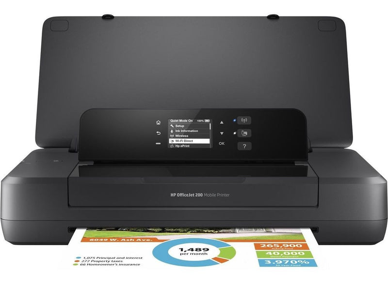 HP Officejet 200 Mobildrucker, Farbe, kleiner Bürodrucker, Drucken, Drucken über den vorderen USB-Anschluss