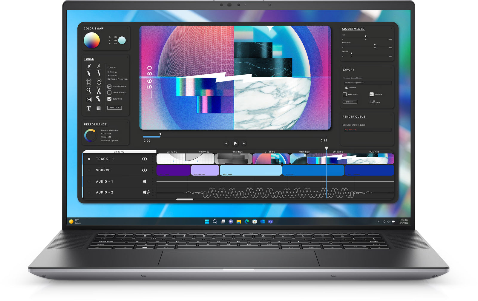DELL precisie 5680 I9-13900H 32GB 2TB16" QWERTZ DE 301041944-CRO