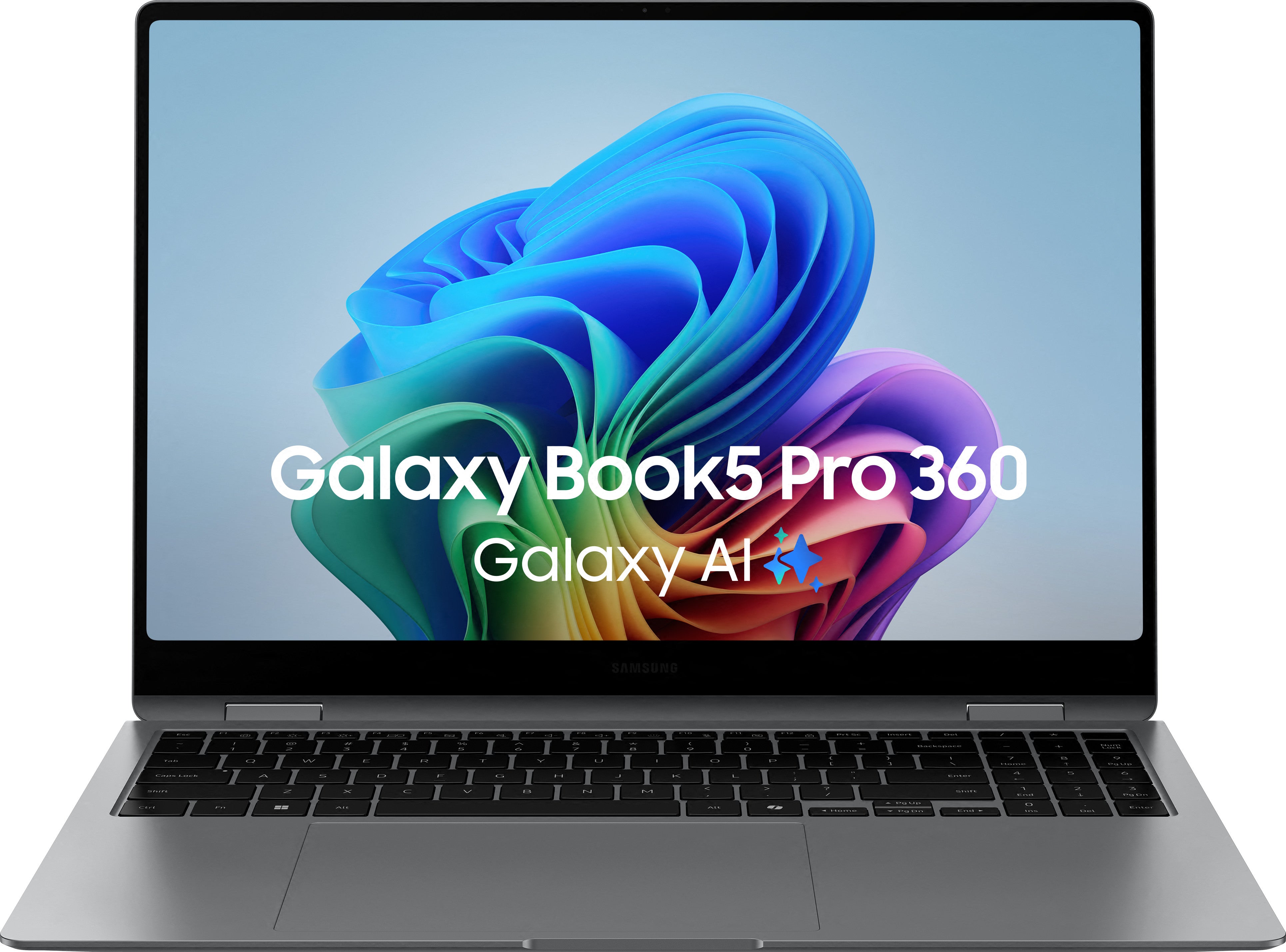 Samsung Galaxy Book5 Pro 360 Intel Core Ultra 7 256V Laptop 40.6 cm (16") Touchscreen WQXGA+ 16 GB LPDDR5x-SDRAM 512 GB SSD Wi-Fi 7 (802.11be) Windows 11 Home Grey NP960QHA-KG3BE