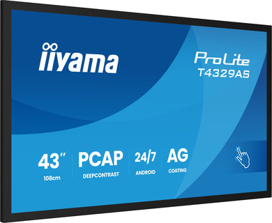 IIYAMA ProLite T4329AS-B1AG 43″ 4K PCAP Touch All-in-One – Zwart