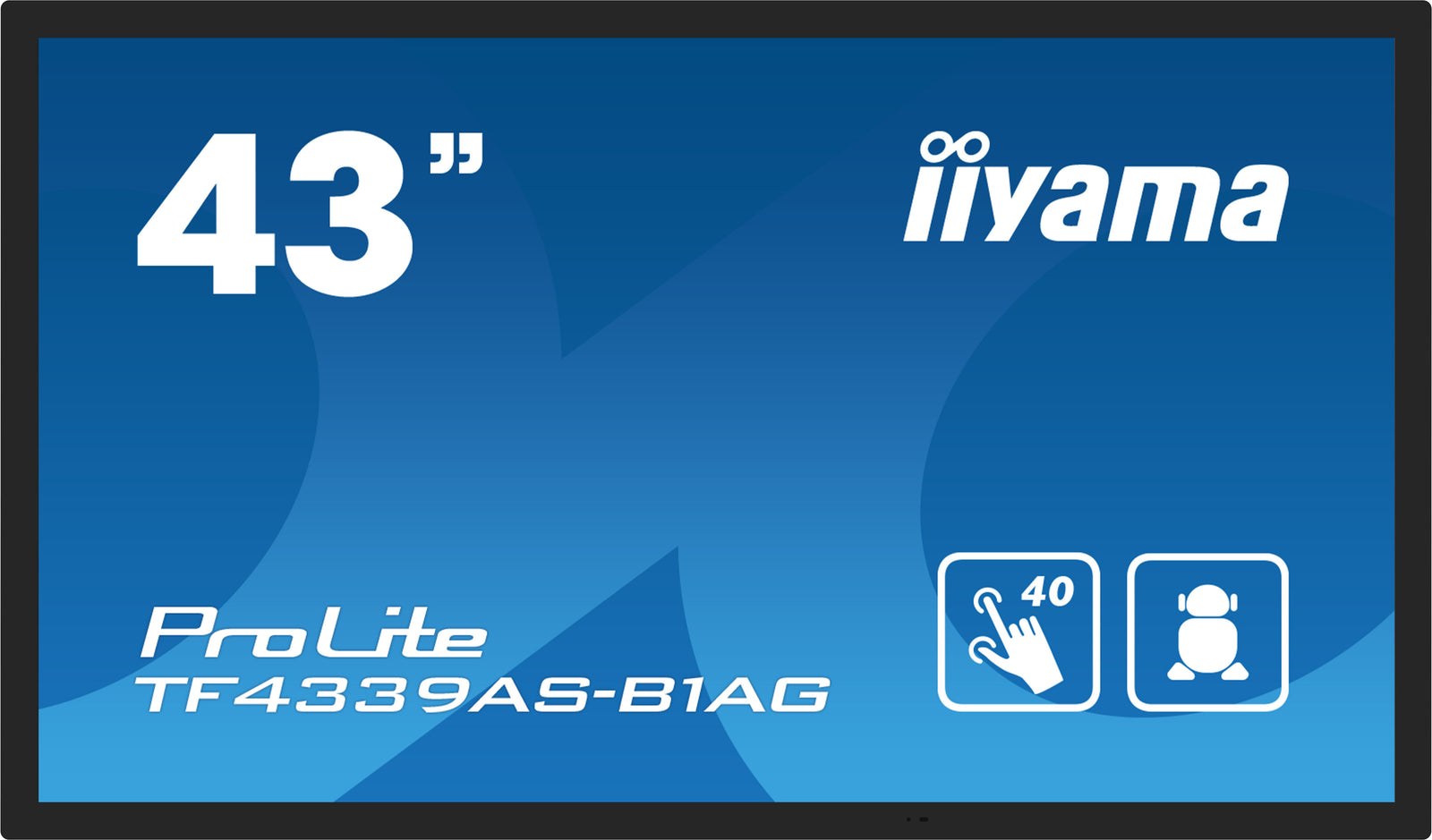 IIYAMA 43" gelijmde pcap anti-reflecterende rand zonder 40 TF4339AS-B1AG