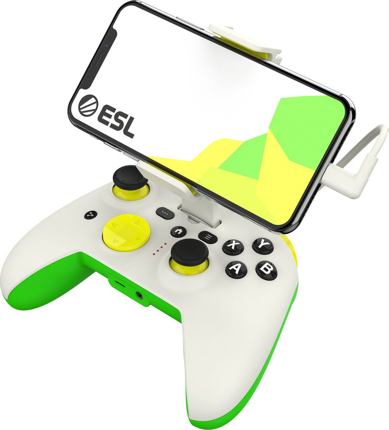 RiotPWR ESL Gaming Controller Grün, Weiß, Gelb Lightning Gamepad iOS 