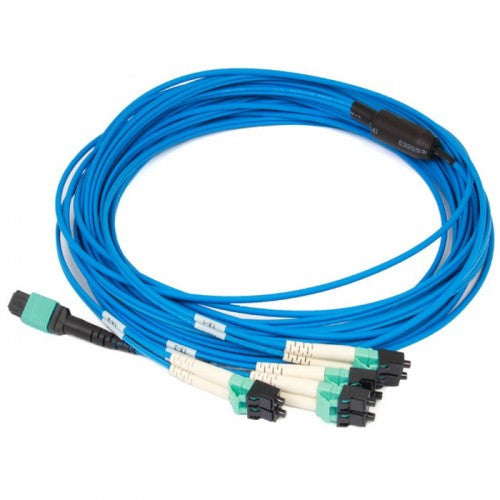 HPE Multi Fiber Push On to 4 x Lucent Connector 15m Cable InfiniBand en Glasvezelkabel QSFP SFP LC Blauw K2Q47A