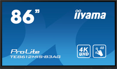 IIYAMA 85,6" 4K Ultra HD-aanraakscherm voor openbare weergave TE8612MIS-B3AG
