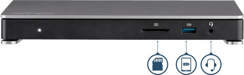 StarTech.com Thunderbolt 3 Dock - Docking Station para portátil TB3 4K 60Hz para doble monitor con DisplayPort - Carga con suministro de energía de 85 W - Hub USB 3.0 de 6 puertos, SD 4.0, GbE, audio - Windows y Mac