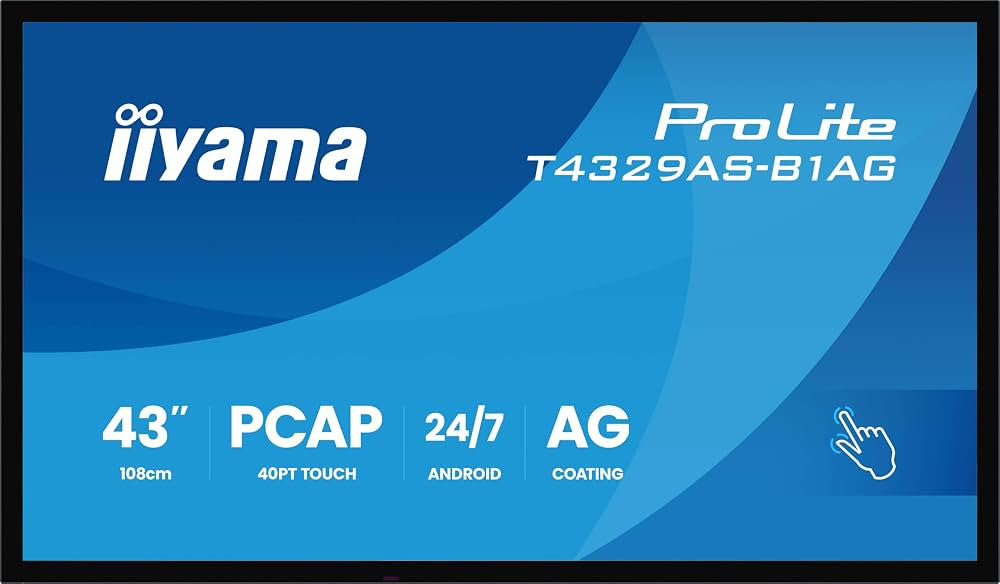 IIYAMA ProLite T4329AS-B1AG 43″ 4K PCAP Touch All-in-One – Zwart