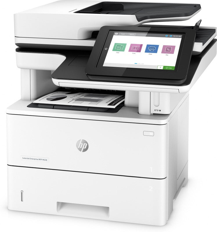 HP LaserJet Enterprise MFP M528f, Schwarzweiß, Drucker zum Drucken, Kopieren, Scannen, Faxen, Drucken über vorderen USB-Anschluss; Scannen an E-Mail; Beidseitiger Druck; Doppelseitiges Scannen