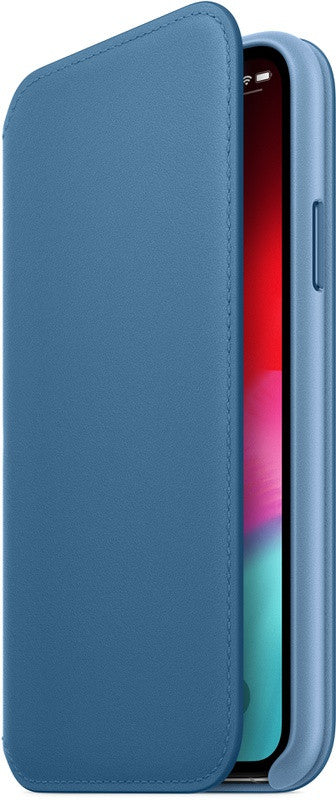 APPLE iPhone XS Leder Folio Hülle blau MRX02ZM/A