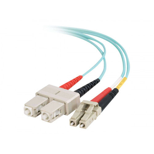 C2G 2M LC/SC 10GB OM3 Duplex 50/125 Câble à Fibre Optique Multimode (LSZH) 85532 